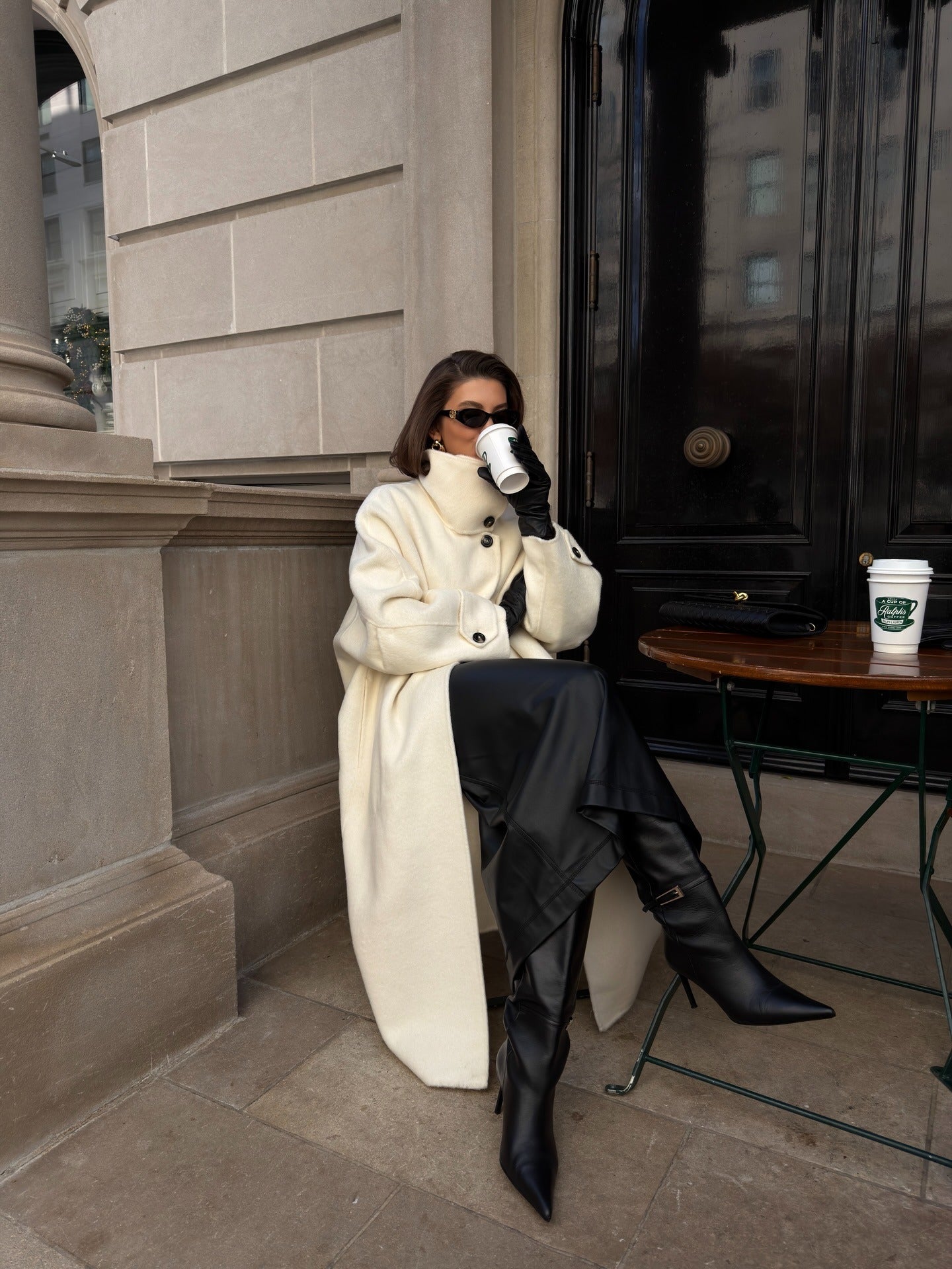 Diana Tricot Ivory Long Coat