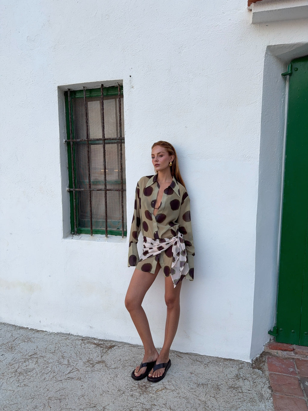 Camara Animal Print Scarf Shirt Dress