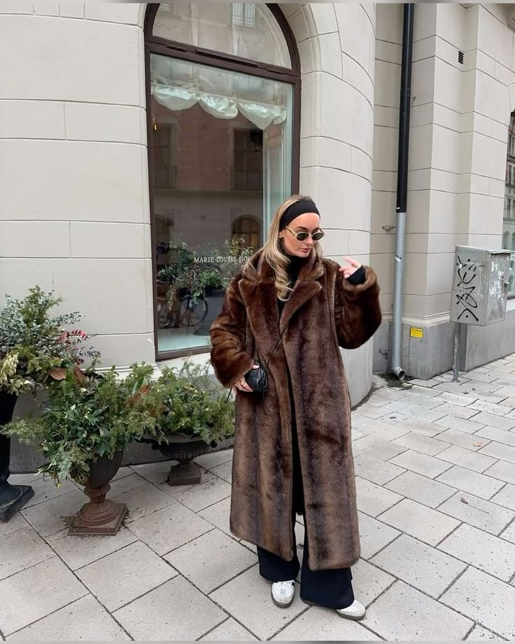 Ferryhill Brown Long Overcoat