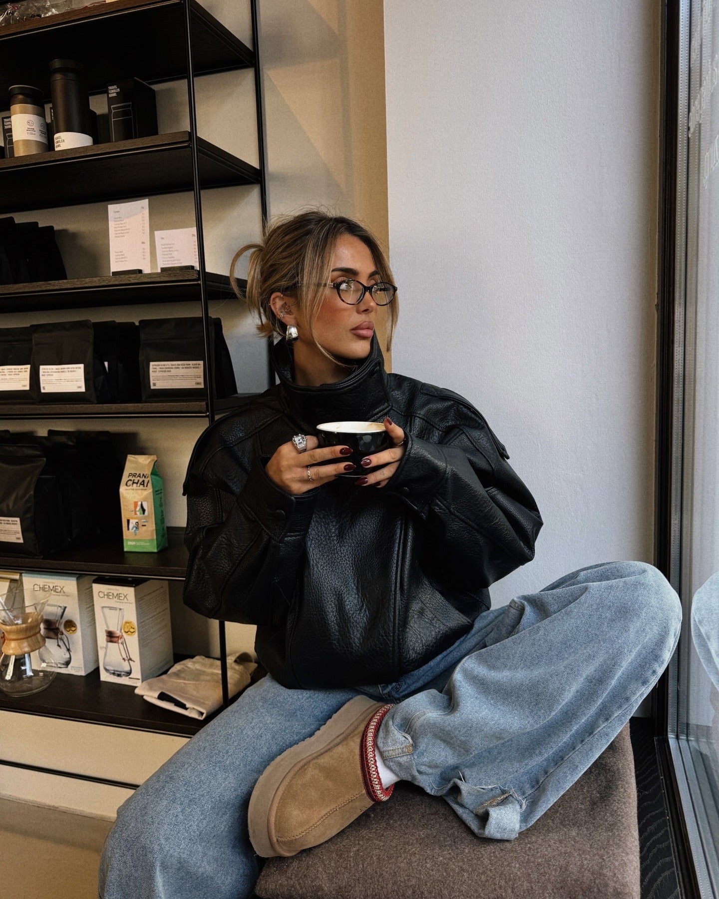 Verona High-Neck Leather Jacket