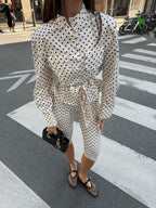 Vintage Century Polka Dot Belted Jacket & Capri Set