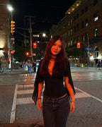 Delphine Chiffon Drape Corset Top