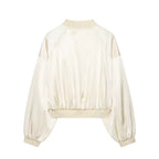 Maven Ivory Satin Bomber