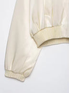 Maven Ivory Satin Bomber