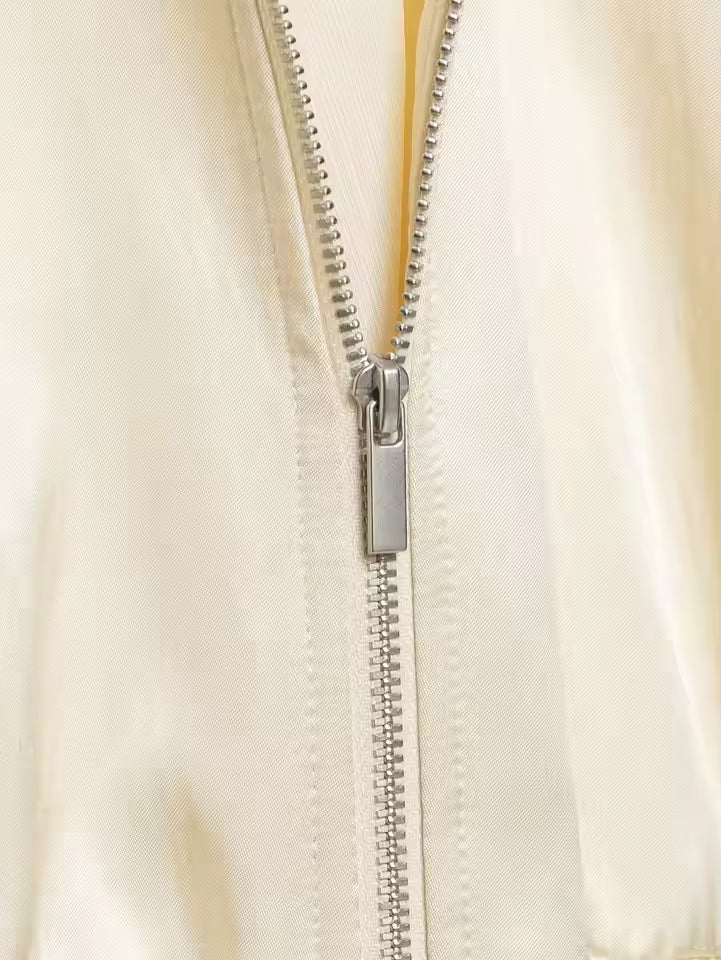 Maven Ivory Satin Bomber