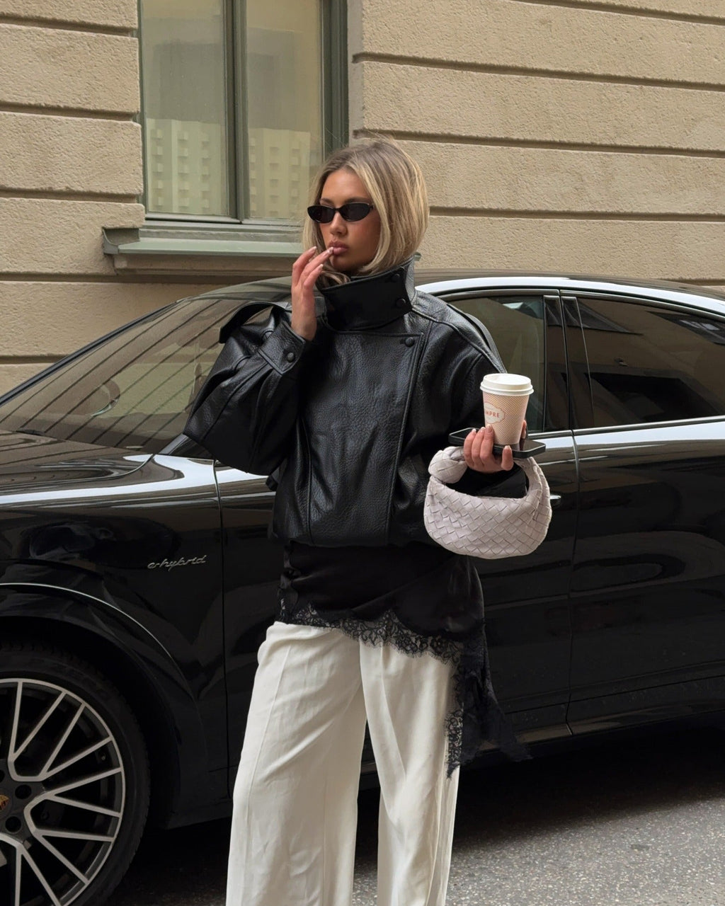 Verona High-Neck Leather Jacket