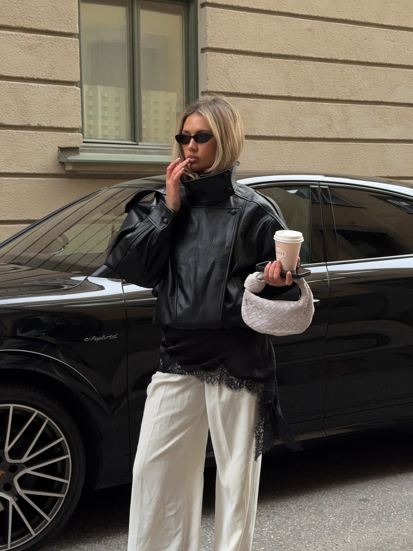 Verona High-Neck Leather Jacket