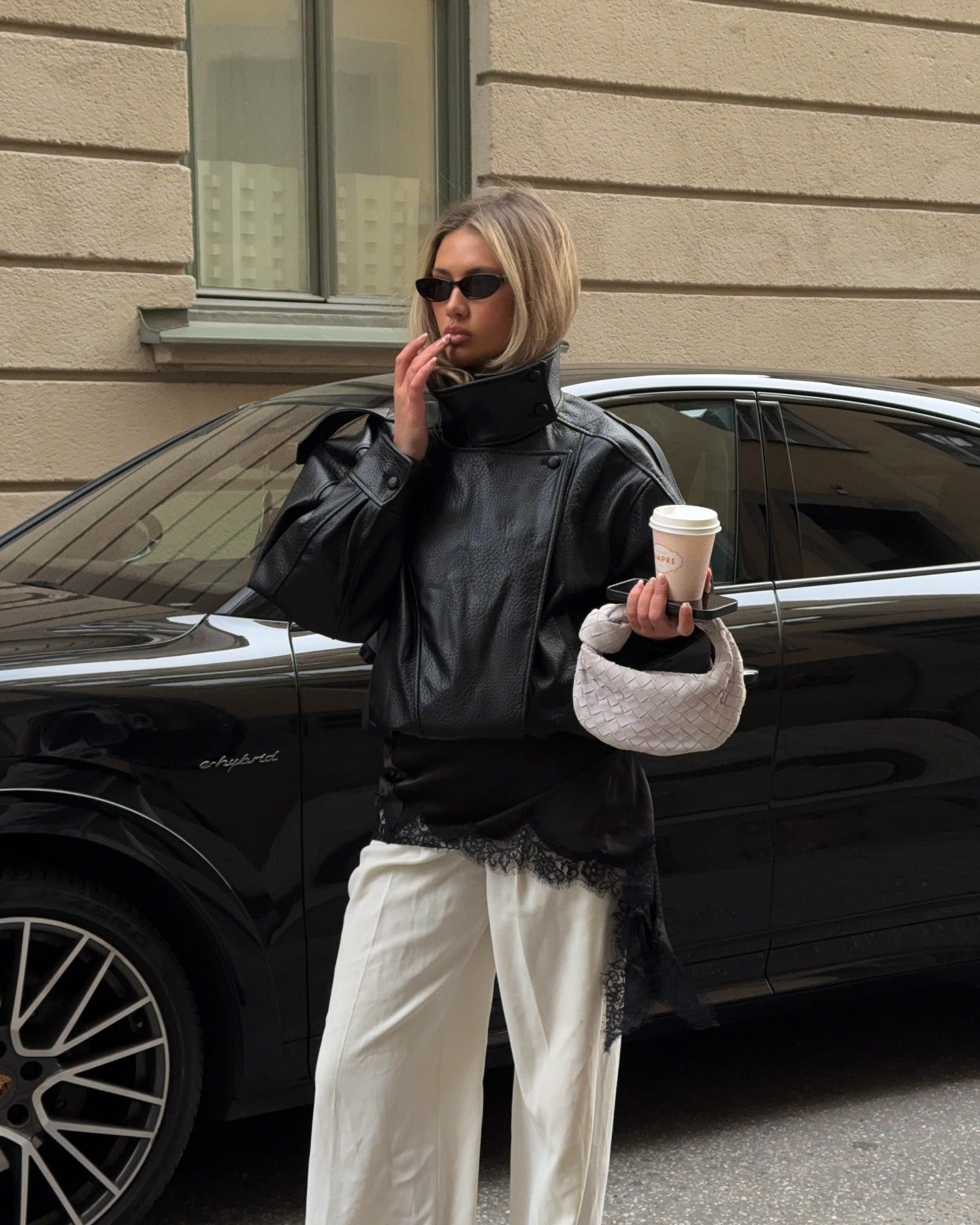 Verona High-Neck Leather Jacket