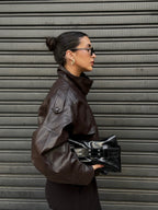 Verona High-Neck Leather Jacket