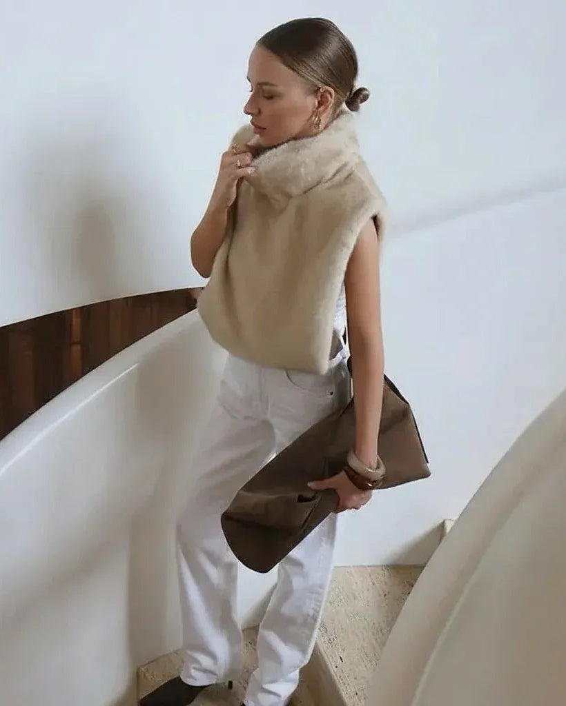 Ferryhill Faux Fur Turtleneck Vest