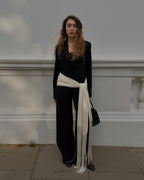 Margaux Fringe Tassel Satin Scarf Belt