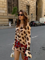 Camara Animal Print Scarf Shirt Dress