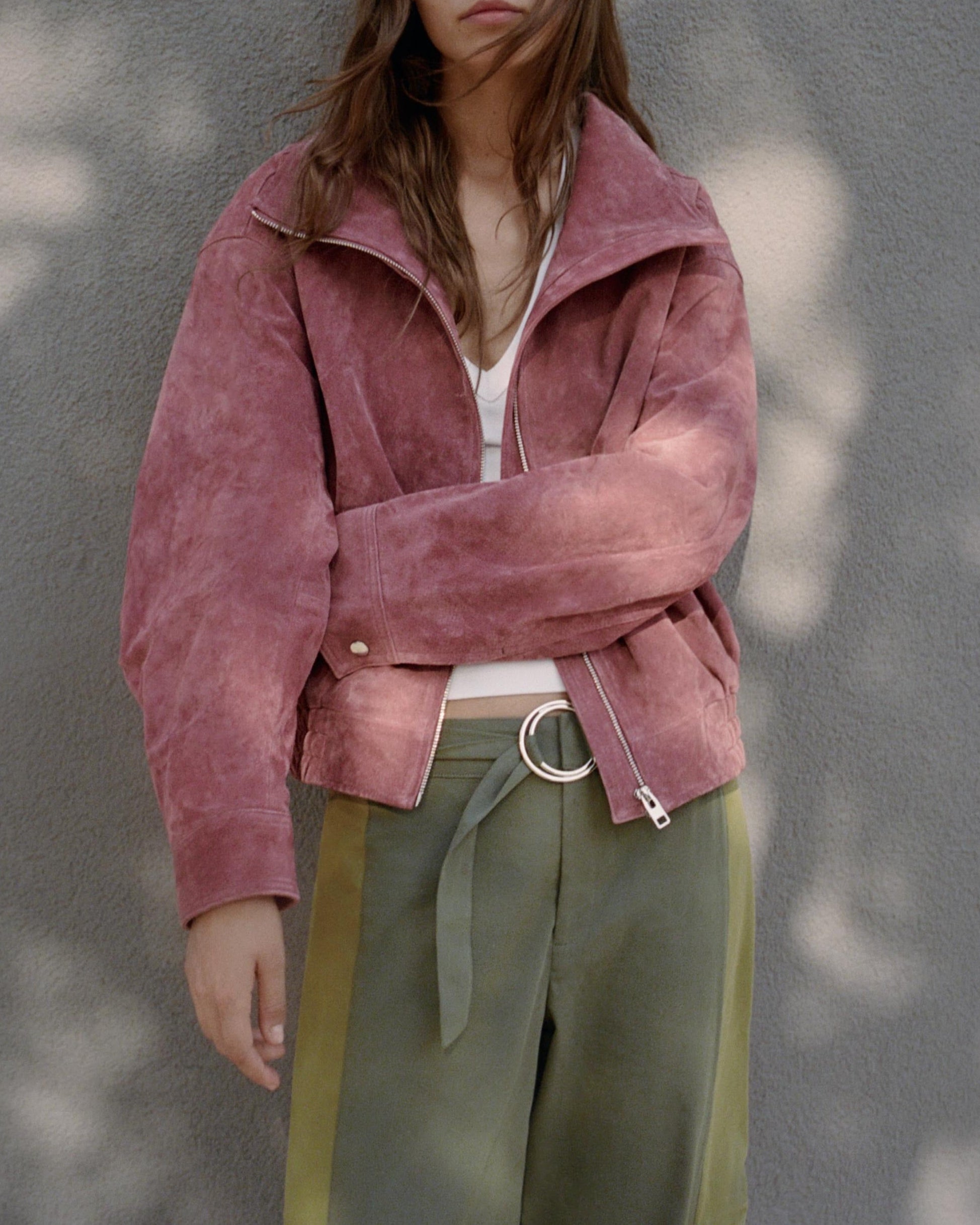 Maven Suede Marsala Bomber Jacket