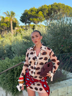 Camara Animal Print Scarf Shirt Dress