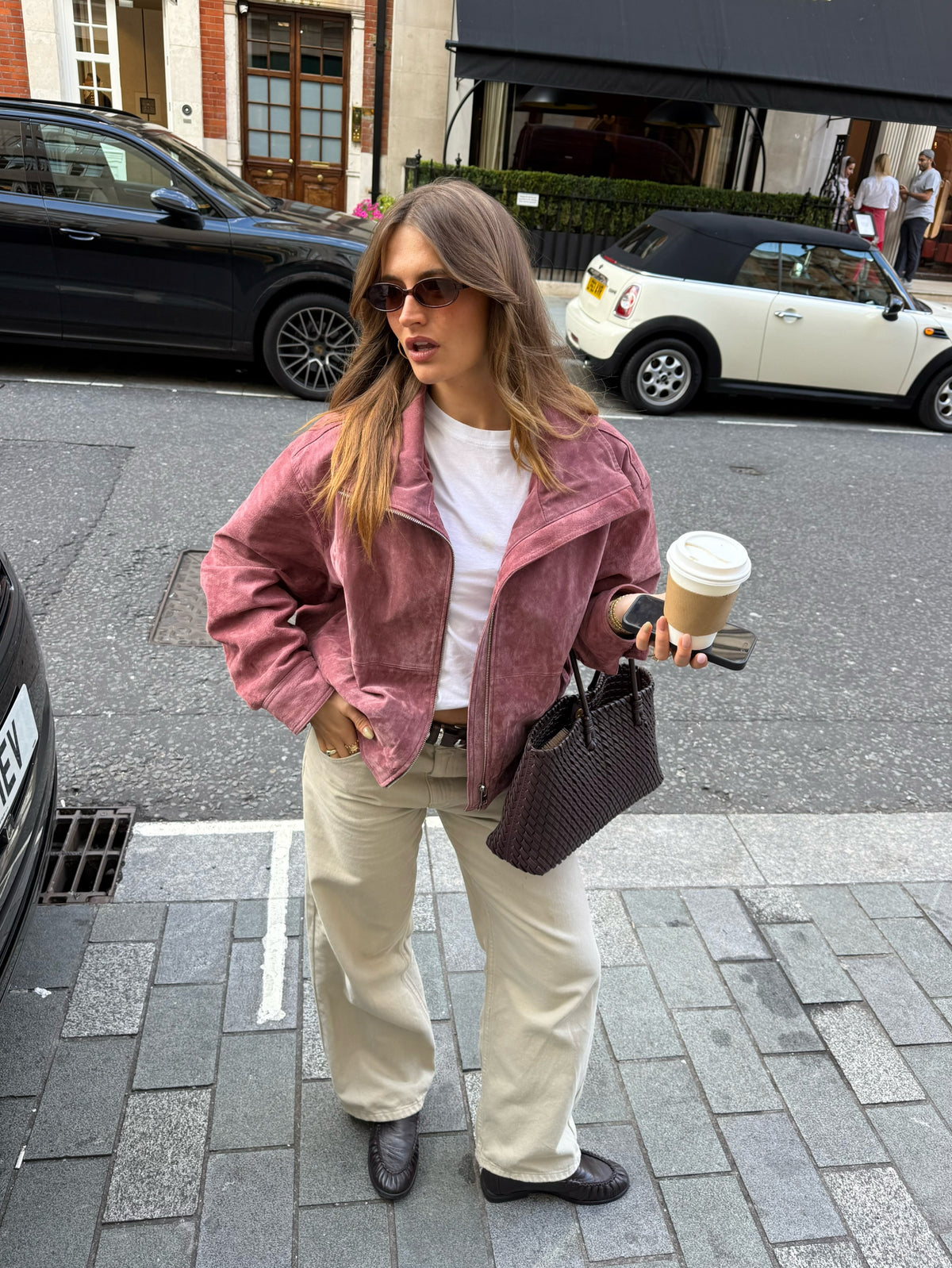 Maven Suede Marsala Bomber Jacket