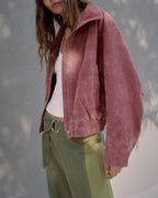 Maven Suede Marsala Bomber Jacket