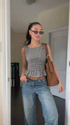 Vintage Century Plaid Sleeveless Top