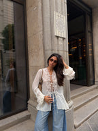 Kendall Front-Tie Lace Top