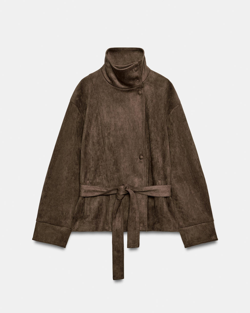 Banbury High-Neck Belted Suede Jacket