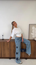 Vintage Century Wide-Leg Star Jeans