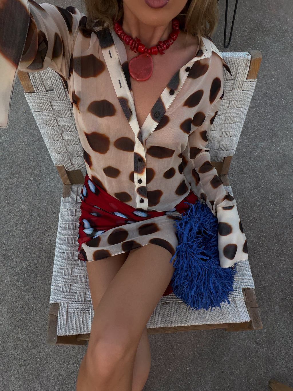 Camara Animal Print Scarf Shirt Dress