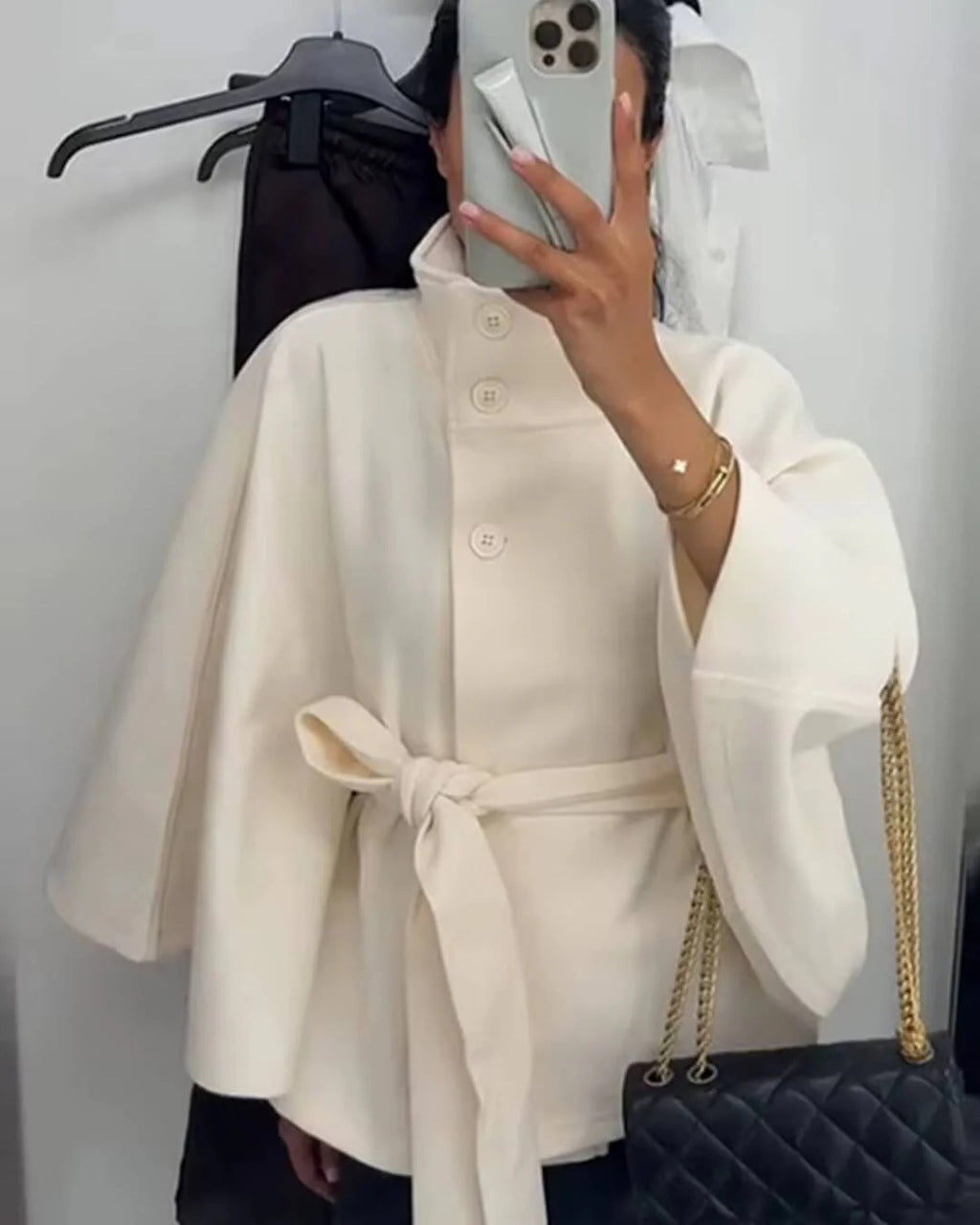 Diana Tricot Belted Cape Jacket