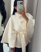 Diana Tricot Belted Cape Jacket
