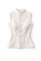 Vintage Century Mandarin Floral Lace Blouse