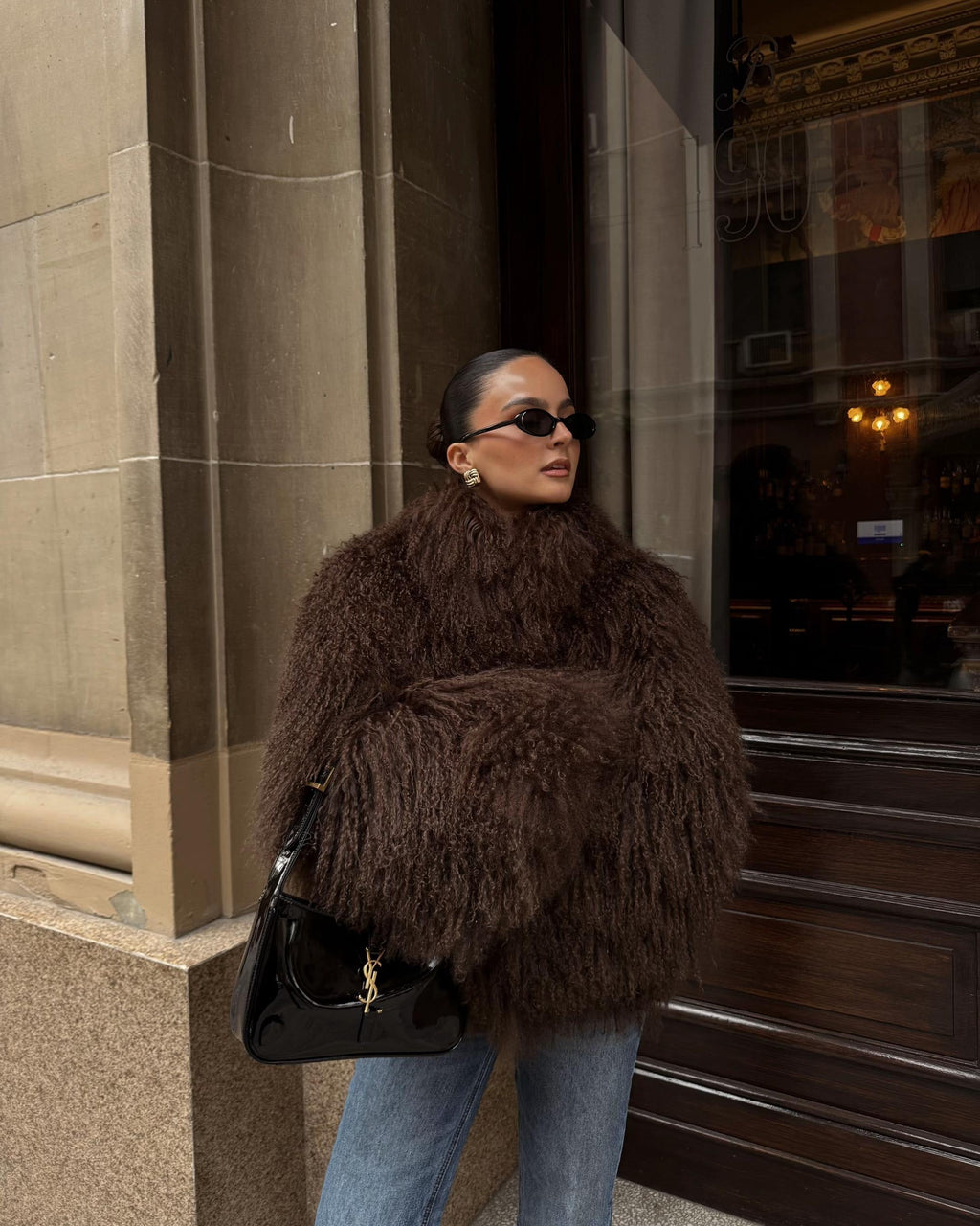 Ferryhill Fuzzy Faux Fur Coat