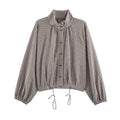 Vintage Century Gingham Funnel-Neck Jacket