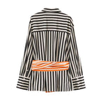 Kendall Contrast Stripe Belted Shirt