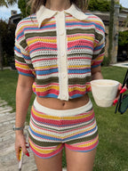 Portofino Striped Crochet Co-ord Set