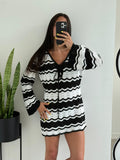 Camara Crochet Contrast Mini Dress