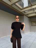 Diana Tricot Balloon Sleeve Top