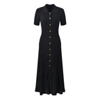 Riviera Ribbed Knit Polo Maxi Dress