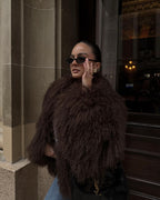 Ferryhill Fuzzy Faux Fur Coat