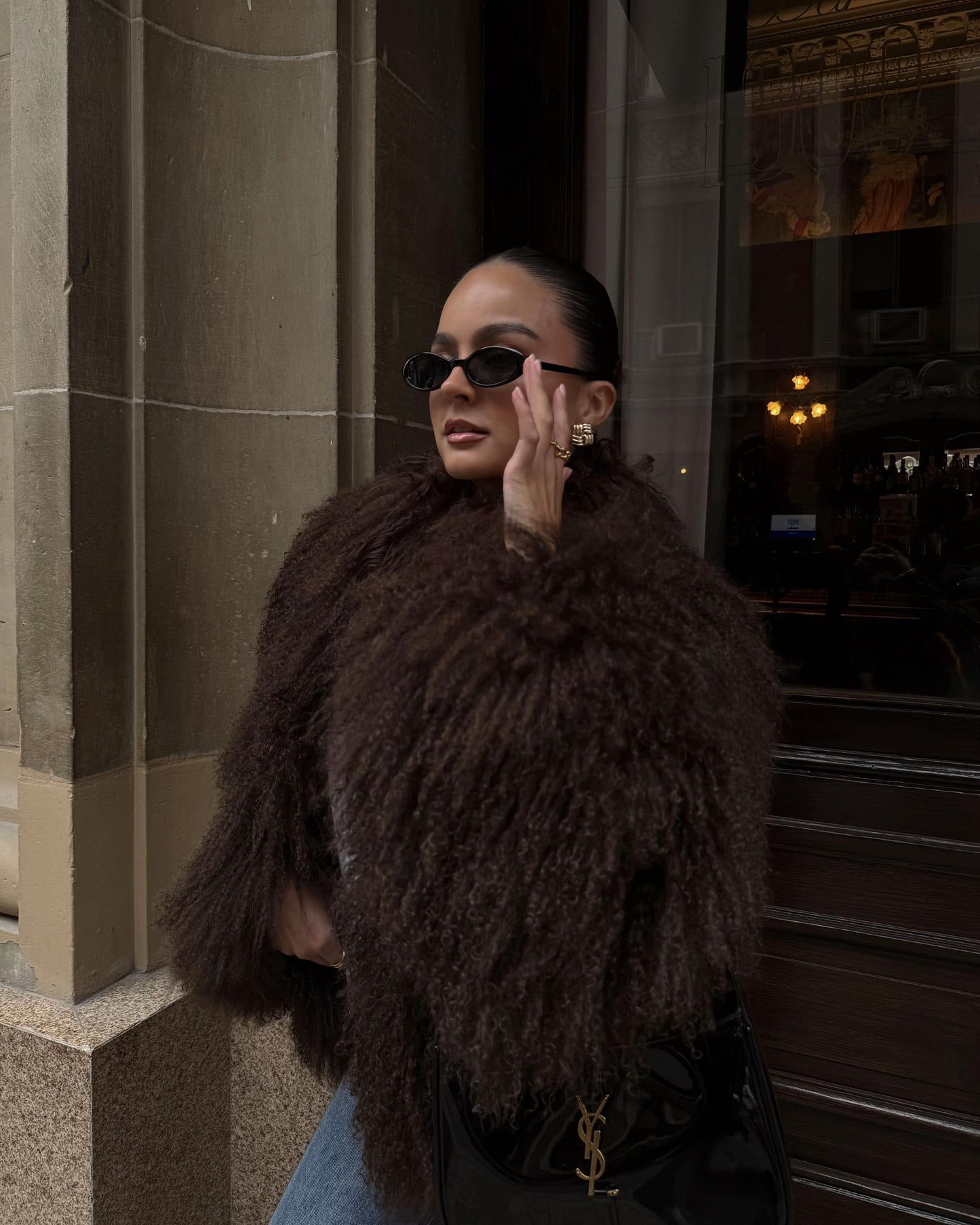 Ferryhill Fuzzy Faux Fur Coat