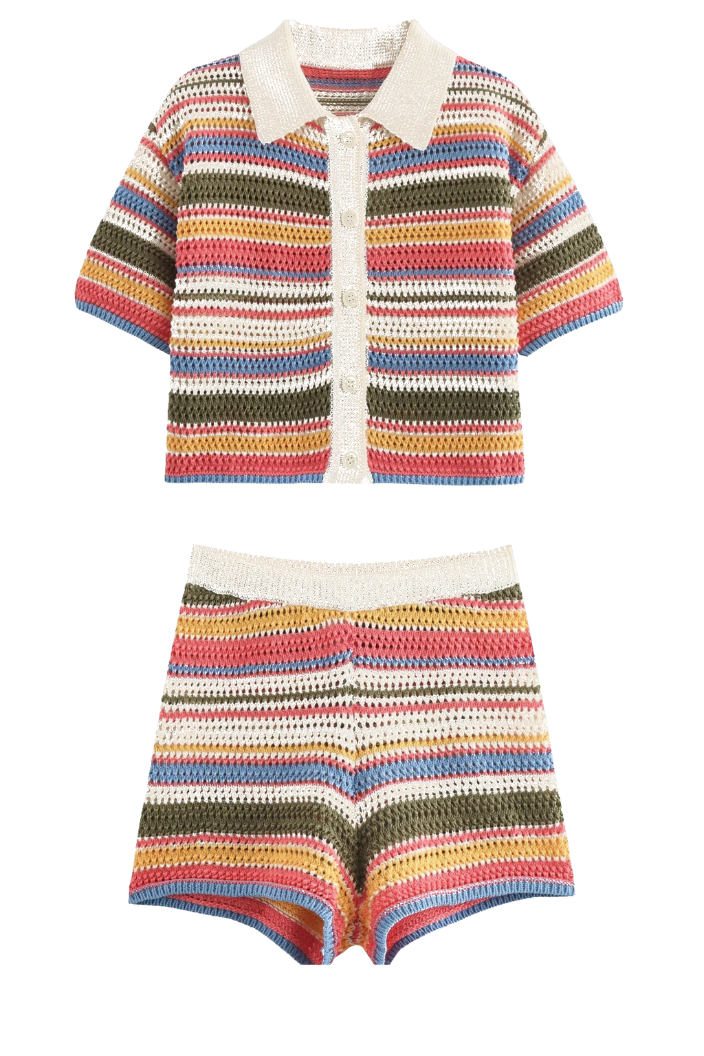 Portofino Striped Crochet Co-ord Set