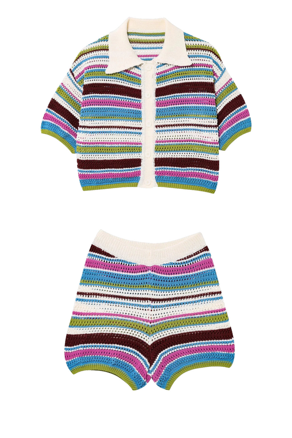 Portofino Striped Crochet Co-ord Set