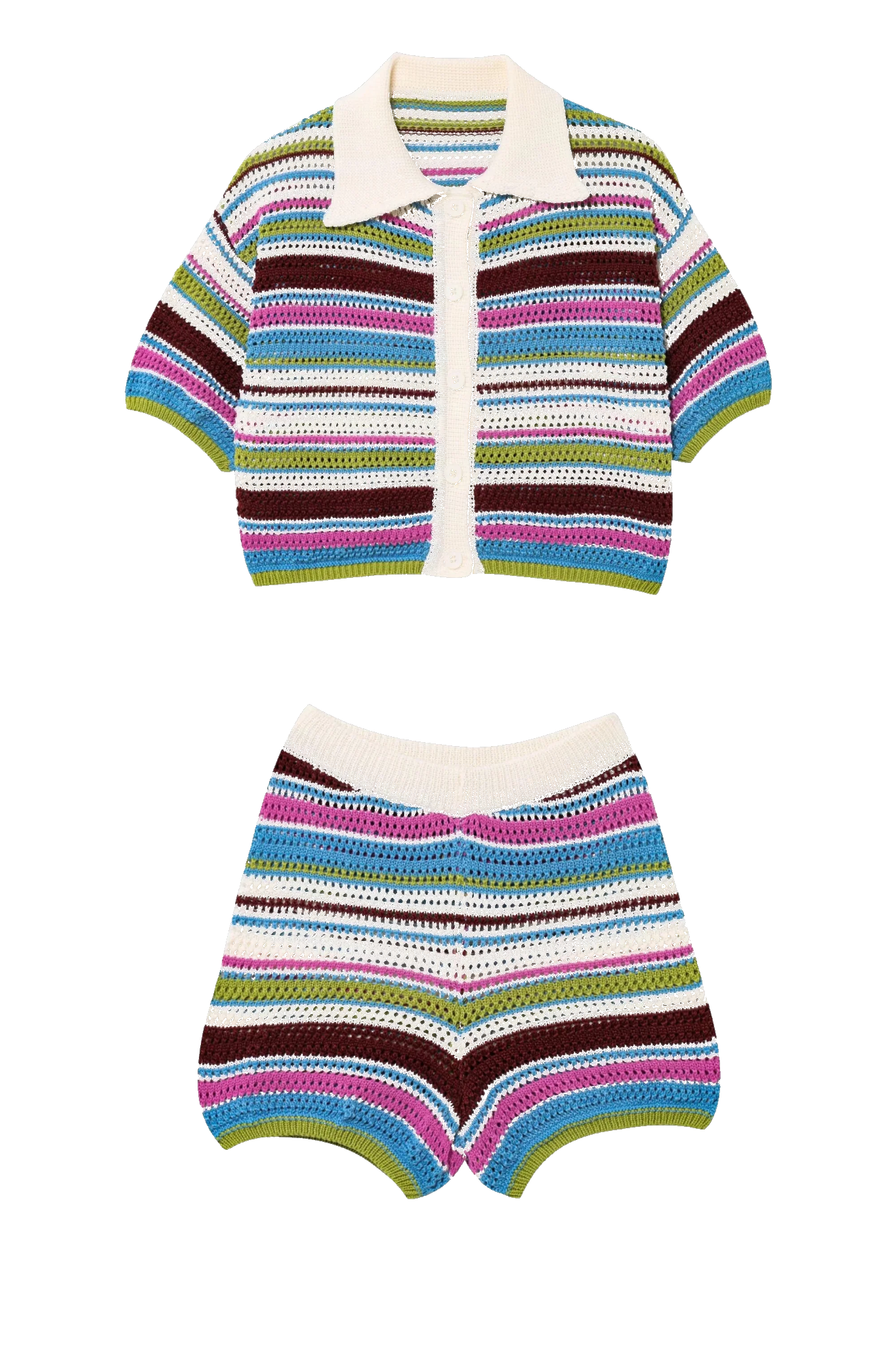 Portofino Striped Crochet Co-ord Set