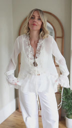 Kendall Front-Tie Lace Top
