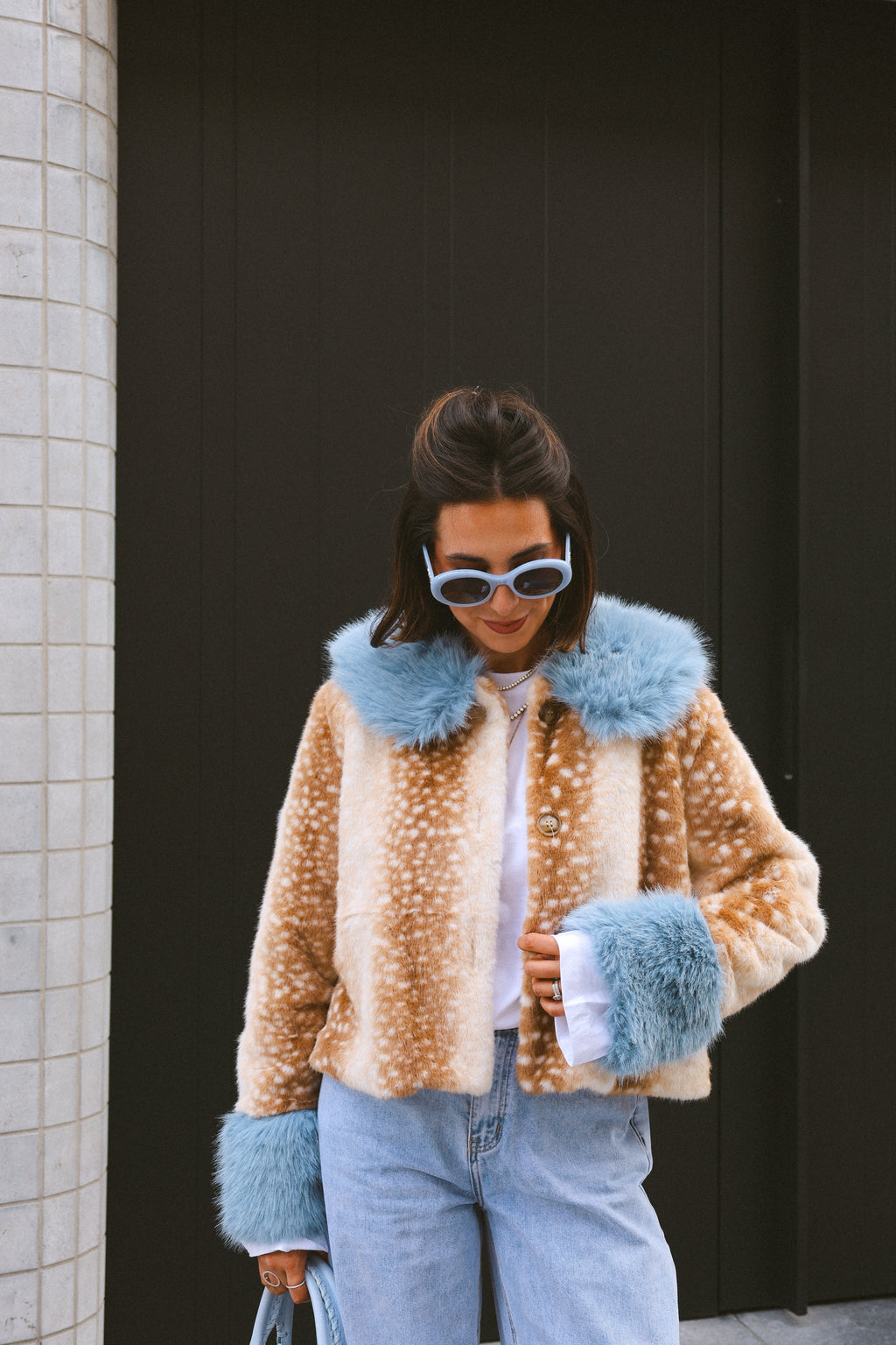 Ferryhill Bambi Blue Jacket styled with light jeans