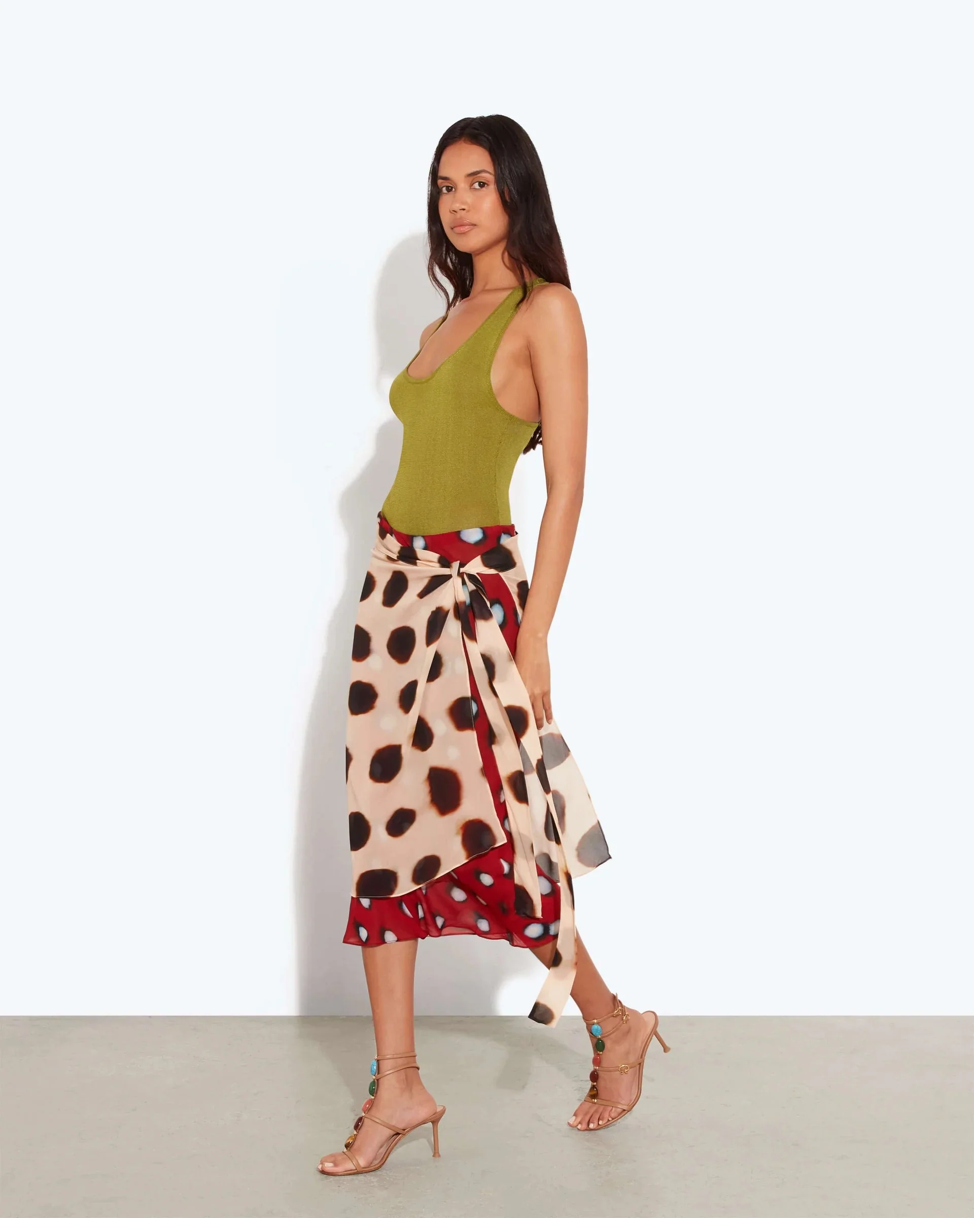 Camara Scarf Wrap Midi Skirt