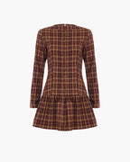 Vintage Century Burgundy Plaid Flared Mini Dress