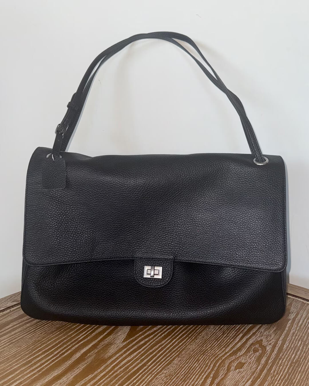 Clarisse Maxi Flap Shoulder Bag - Black