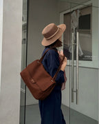 Clarisse Maxi Flap Shoulder Bag - Light Brown