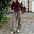Diana Tricot Oversized Fuzzy Knit Cardigan in Burgundy