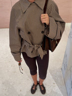 Camille Plaid Belted Trench Coat