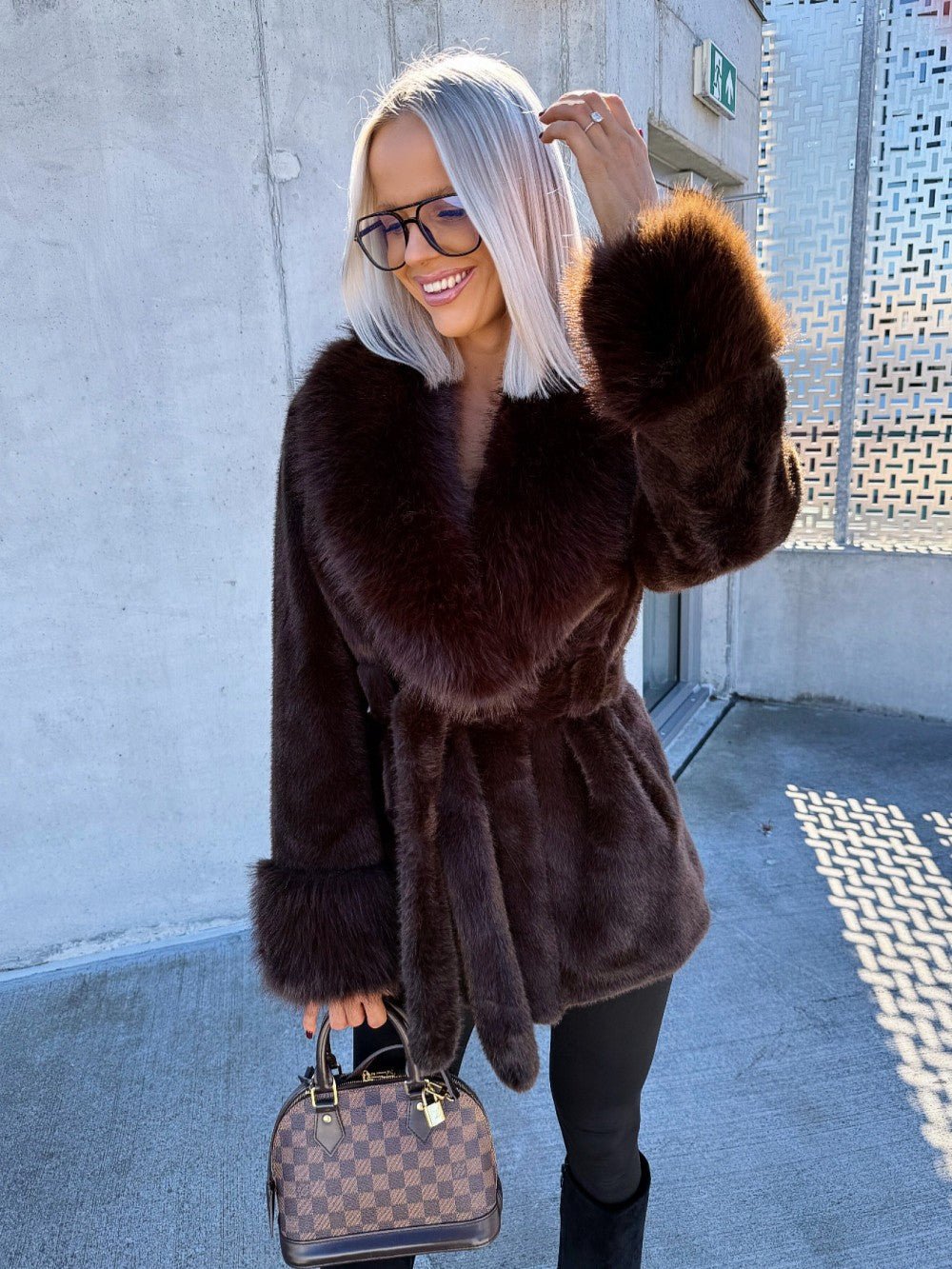 Ferryhill Belted Faux Fur Coat