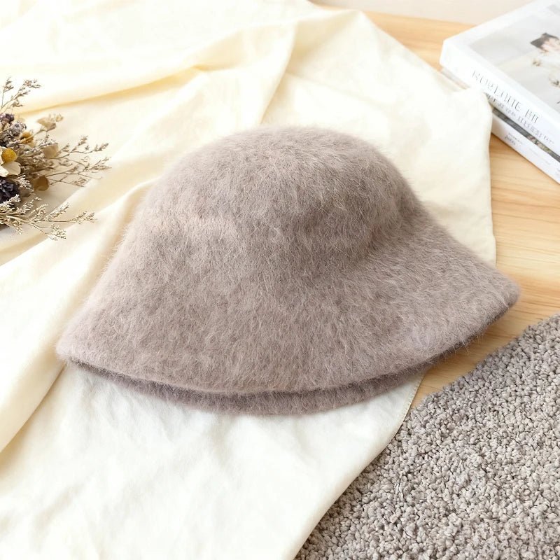 Margot Fuzzy Bucket Hat - Beige